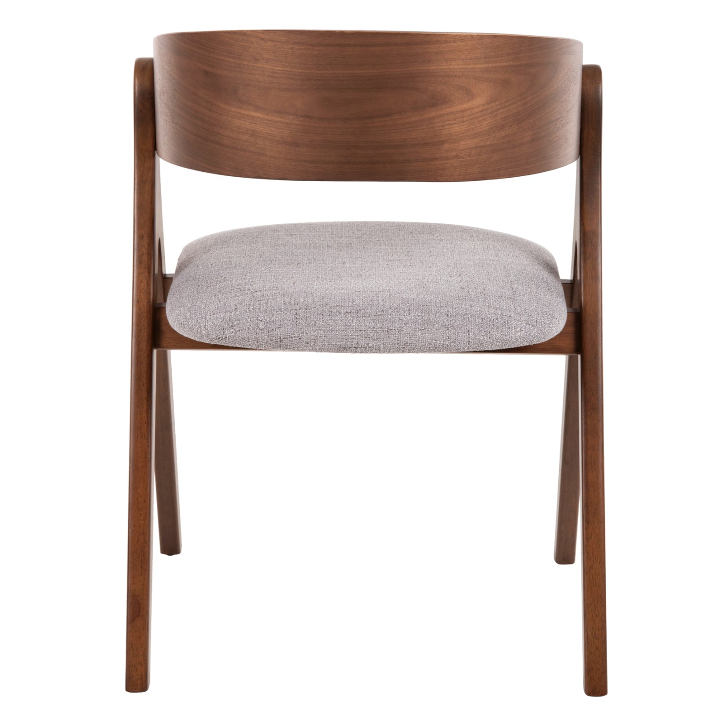 DINING CHAIR NEKKER HM9739.01 RUBBERWOOD IN WALNUT COLOR-BEIGE FABRIC SEAT 56x55x78Hcm.