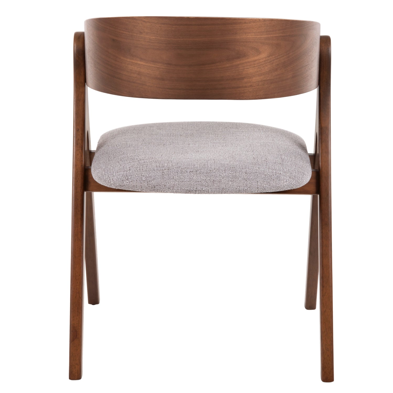 DINING CHAIR NEKKER HM9739.01 RUBBERWOOD IN WALNUT COLOR-BEIGE FABRIC SEAT 56x55x78Hcm.