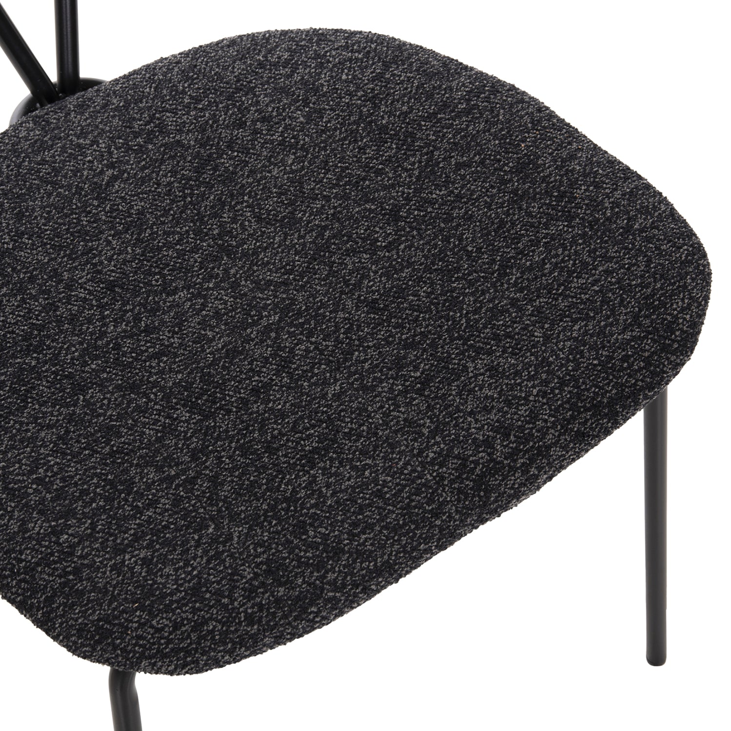 DINING CHAIR DORY HM9855.04 METAL FRAME IN BLACK-FABRIC IN DARK GREY 48,5x61x76Hcm.