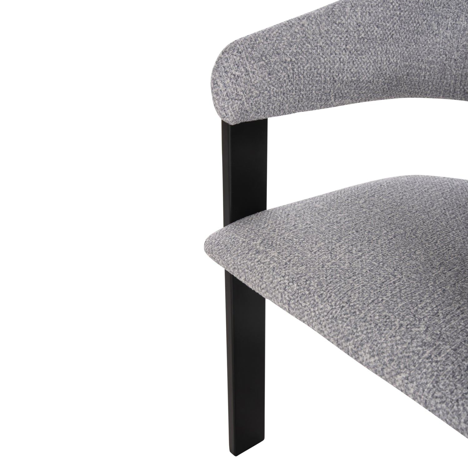 DINING CHAIR ZARRA HM9970.02 RUBBERWOOD IN BLACK-LIGHT GREY FABRIC 55,5x59x81,5Hcm.