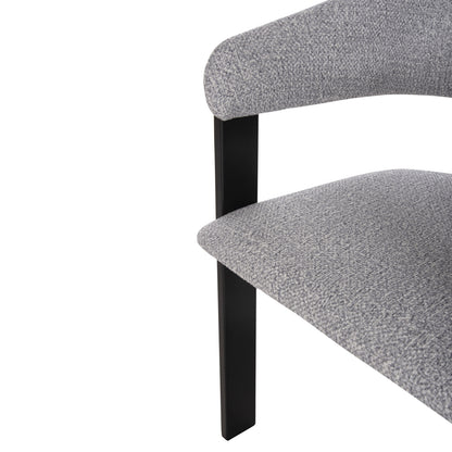 DINING CHAIR ZARRA HM9970.02 RUBBERWOOD IN BLACK-LIGHT GREY FABRIC 55,5x59x81,5Hcm.
