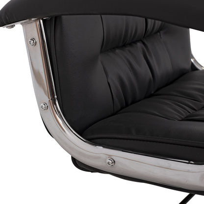 Office chair HM1113 with black PU and chromed base 62x62x104 cm.