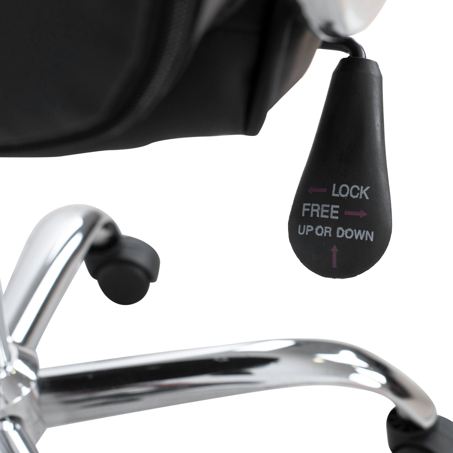 Office chair HM1113 with black PU and chromed base 62x62x104 cm.