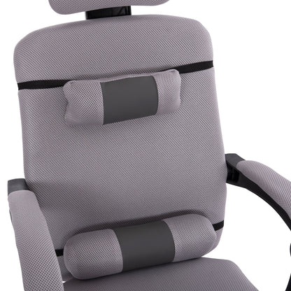 OFFICE CHAIR CRONER HM1196.02 GREY MESH-CHROME METAL BASE-BLACK FRAME 58x67x124Hcm.