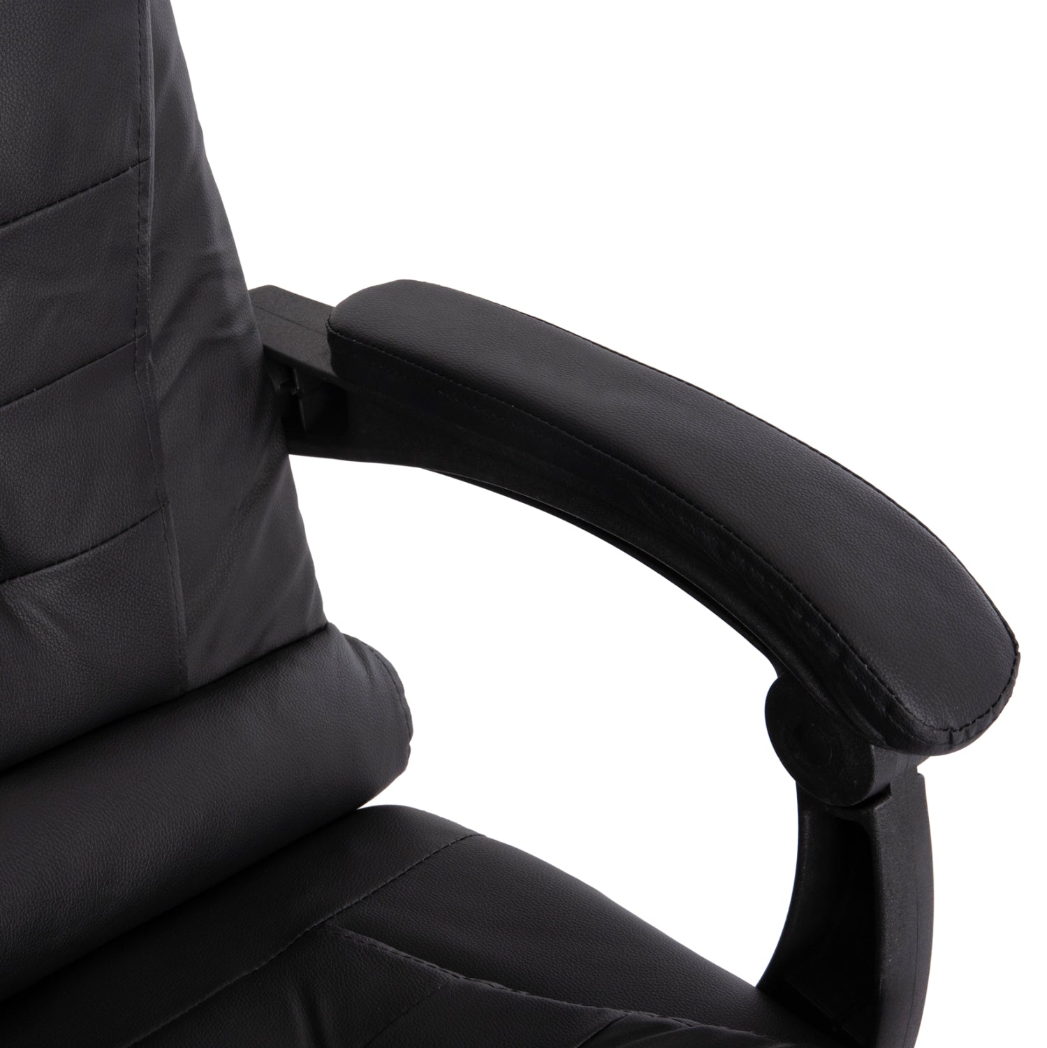 OFFICE CHAIR LAGOM HM1198 BLACK PVC-METAL CHROME BASE-BLACK FRAME 60x70x104Hcm.
