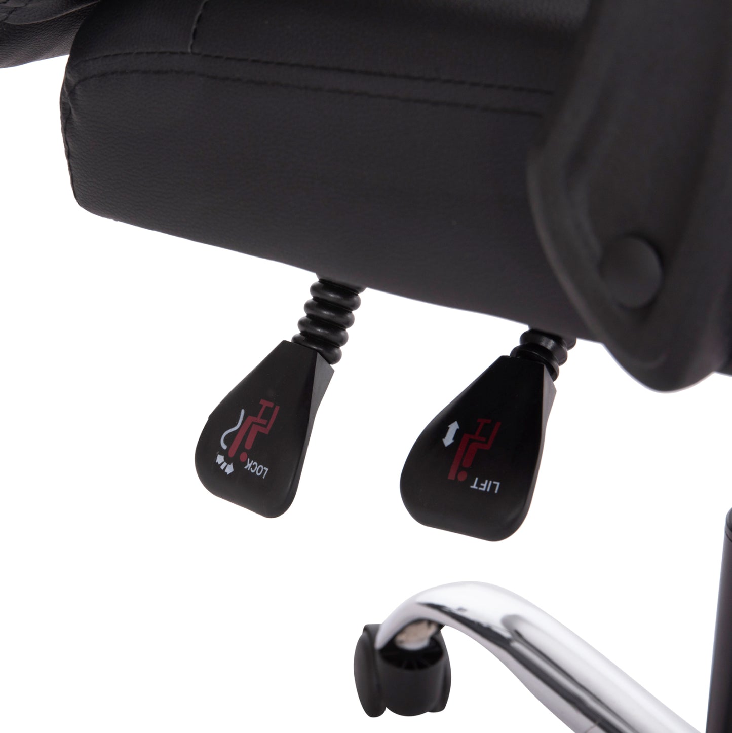 OFFICE CHAIR LAGOM HM1198 BLACK PVC-METAL CHROME BASE-BLACK FRAME 60x70x104Hcm.