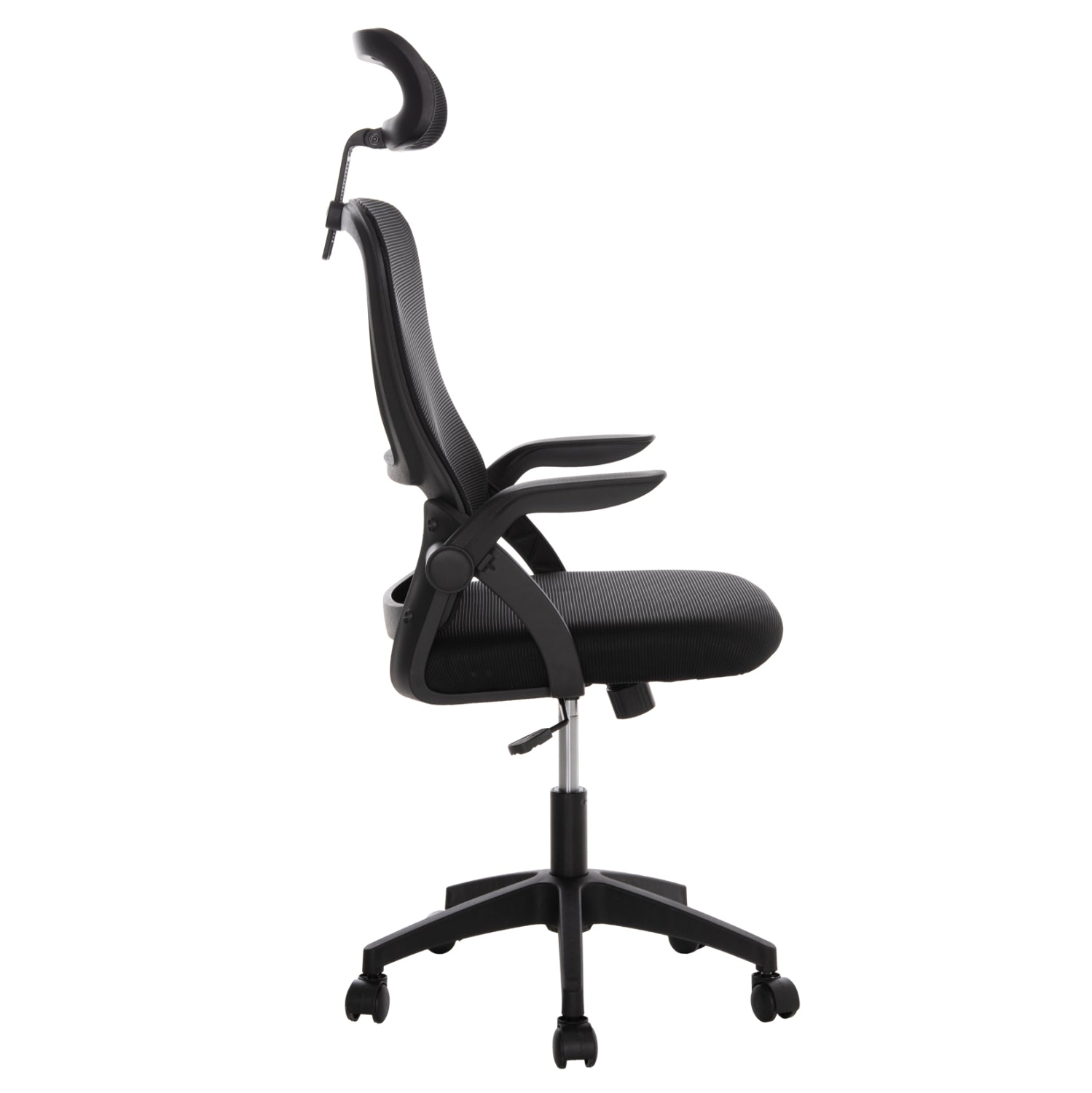 OFFICE CHAIR BLAZER HM1205.01 BLACK MESH FABRIC--BLACK ARMS 60x58x110-130Hcm.