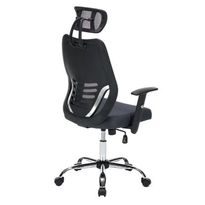 OFFICE CHAIR BRIEF HM1206.02 GREY MESH FABRIC--CHROMED BASE 63x64x122Hcm.