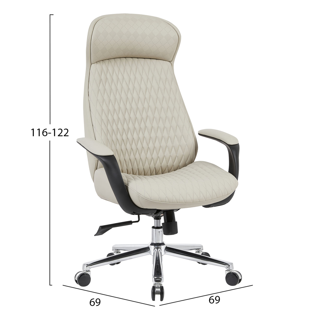 ΚΑΡΕΚΛΑ ΓΡΑΦΕΙΟΥ VELUM HM1233.02 ΜΠΕΖ PU--ΒΑΣΗ ΧΡΩΜΙΟΥ 71x69x116-122Υεκ.