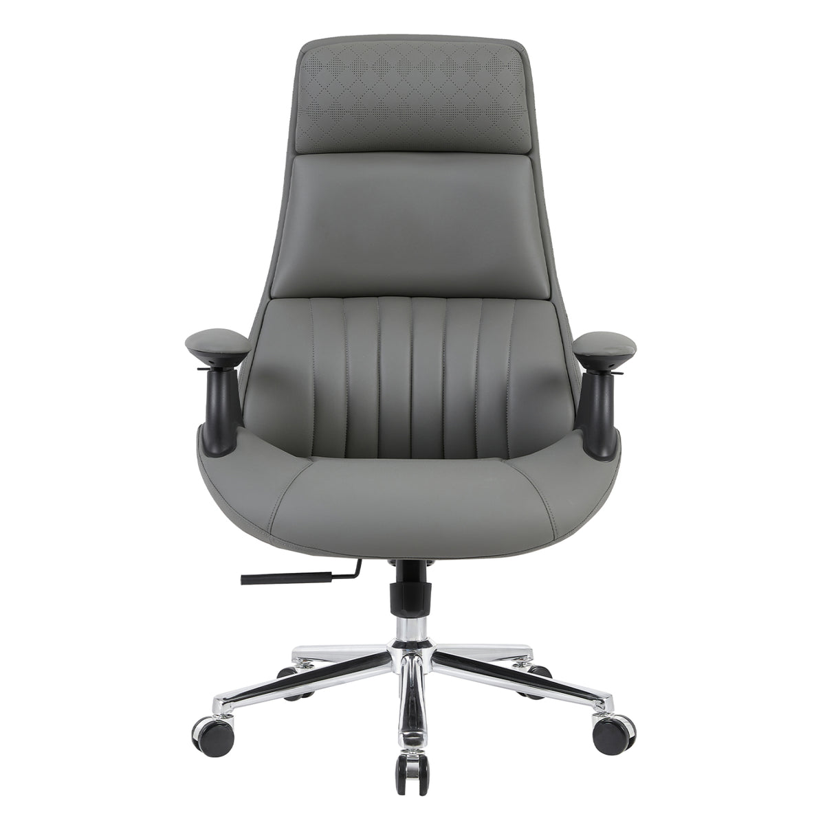 ΚΑΡΕΚΛΑ ΓΡΑΦΕΙΟΥ HM1234.10 ΓΚΡΙ PU--ΒΑΣΗ ΧΡΩΜΙΟΥ 73x70x115-121Υεκ.