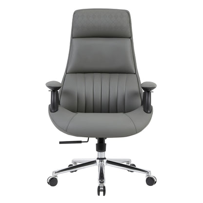 ΚΑΡΕΚΛΑ ΓΡΑΦΕΙΟΥ HM1234.10 ΓΚΡΙ PU--ΒΑΣΗ ΧΡΩΜΙΟΥ 73x70x115-121Υεκ.