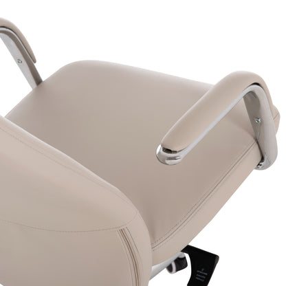 OFFICE CHAIR SONTY HM18354.10 GREY PU LEATHER--CHROMED BASE 64x68x125Hcm.