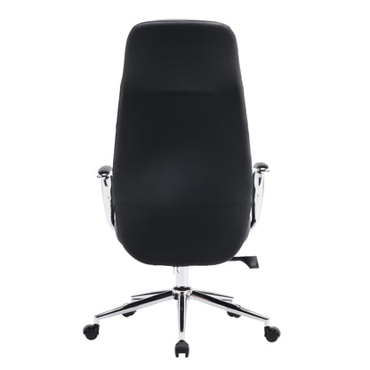 OFFICE CHAIR TEETER HM18355.01 BLACK PU LEATHER--CHROMED BASE 67x66x121Hcm.