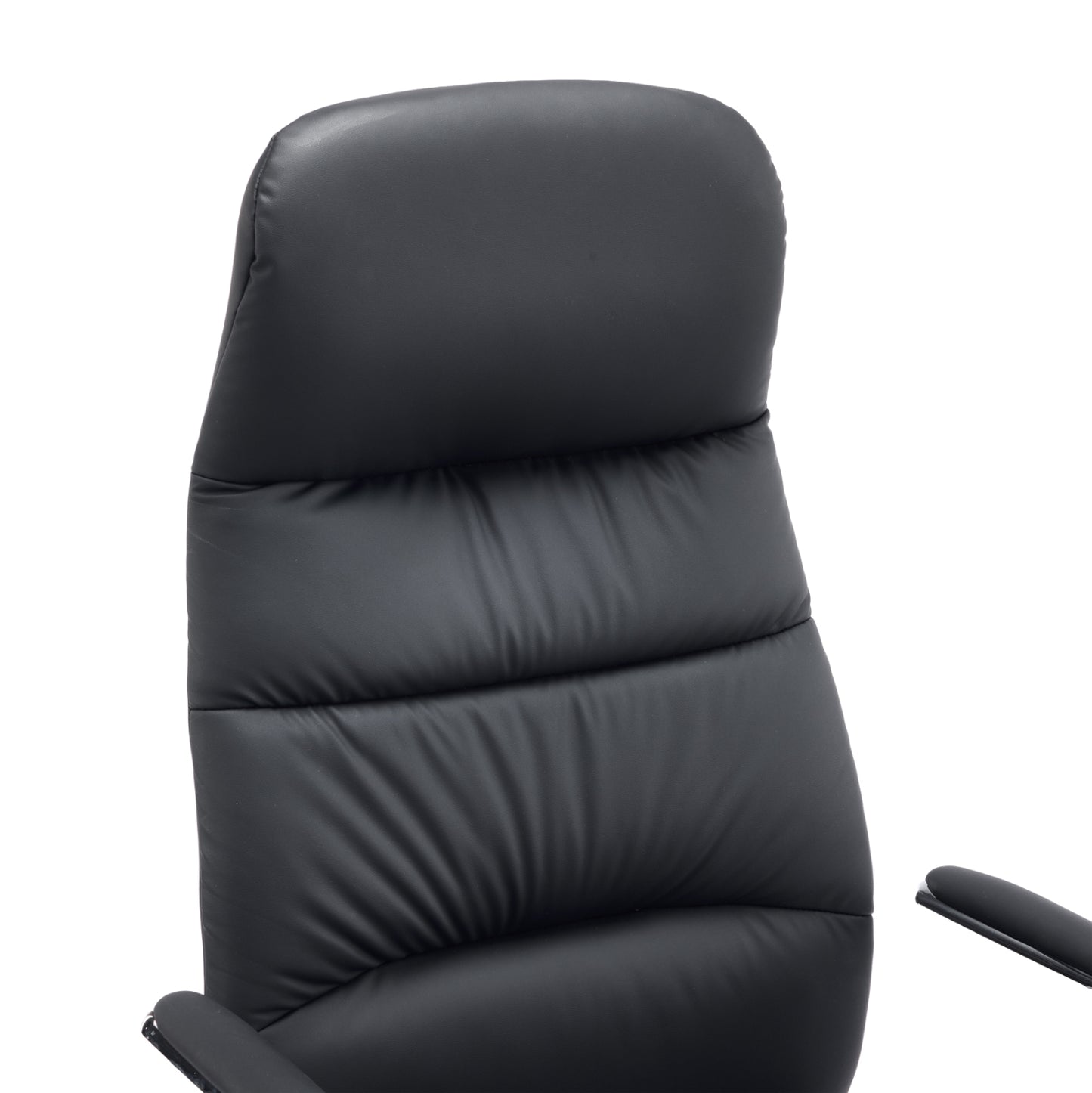 OFFICE CHAIR TEETER HM18355.01 BLACK PU LEATHER--CHROMED BASE 67x66x121Hcm.