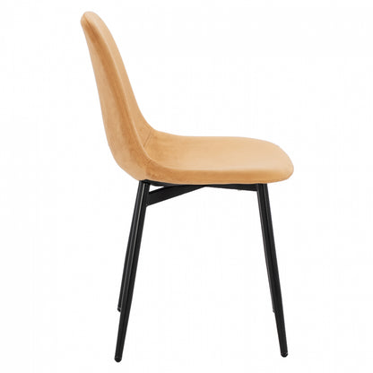 CHAIR LEONARDO VELVET GOLD WITH METAL LEGS 45x47x87Y cm. ΗΜ00100.09