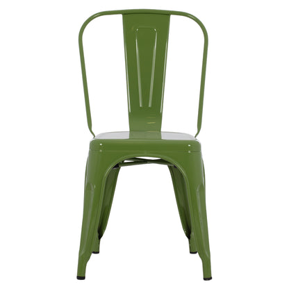 DINING CHAIR MELITA HM8641.13 METAL IN LIGHT OLIVE GREEN COLOR 43x50x82Hcm.