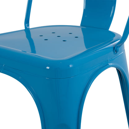 DINING CHAIR MELITA-PRO HM8641.48 METAL IN BLUE 44x47x84.5Hcm.