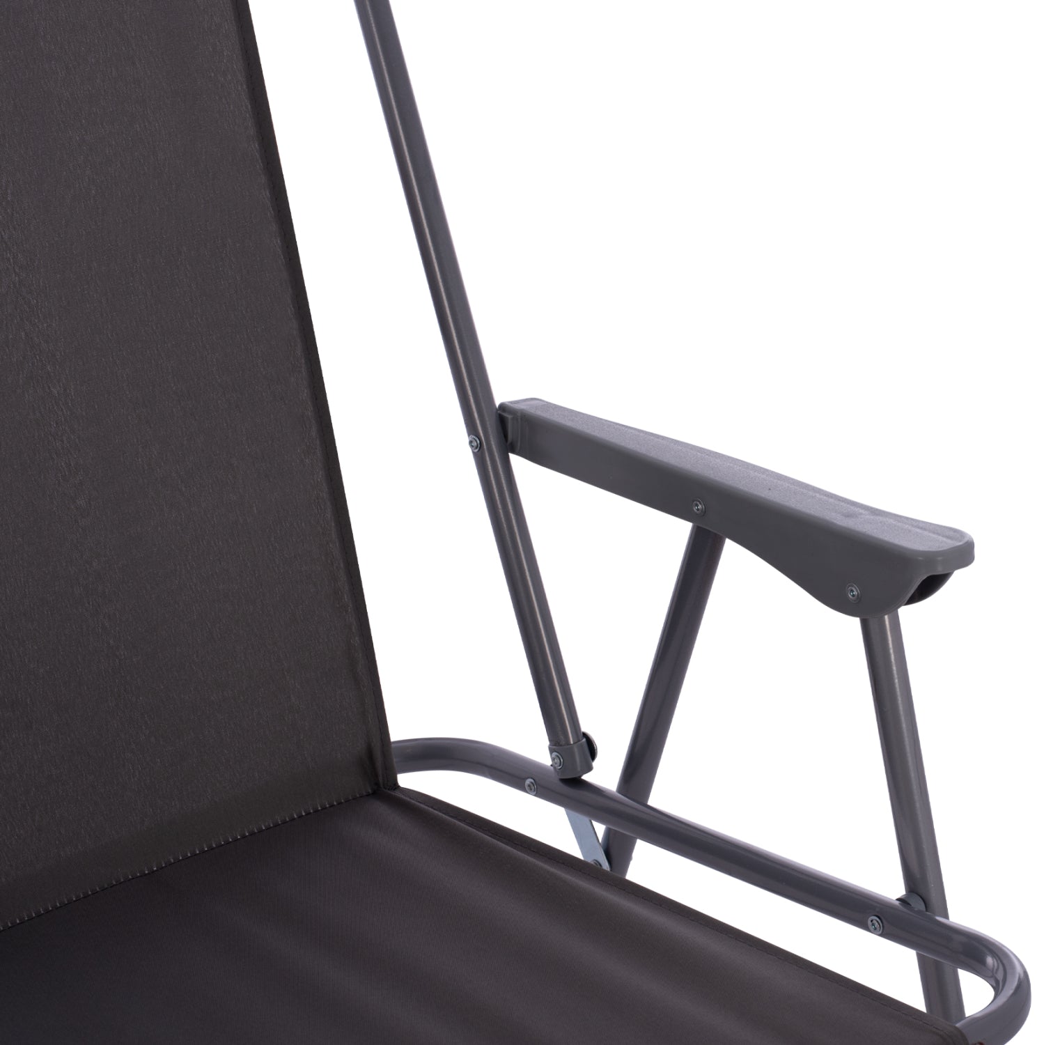 BEACH CHAIR HM5148.01, GREY FABRIC, METAL FRAME, HIGH BACK