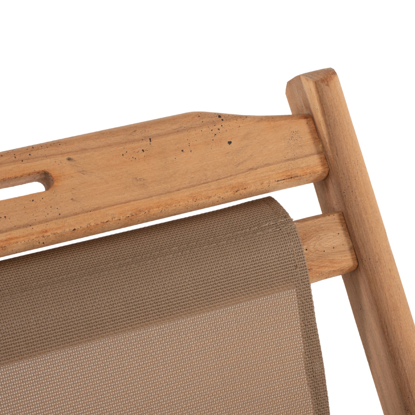 FOLDING BEACH CHAIR LIMNOS HM11765.05 BEECH WOOD NATURAL COLOR NO ARMS TEXTLINE FABRIC MOCHA COLOR