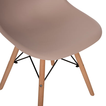 DINING CHAIR 2PCS TWIST HM8460.55 CAPPUCCINO PP--BEECH WOOD 46x50x82Hcm.
