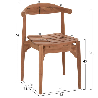 OUTDOOR DINING CHAIR DONNY HM6378 TEAK WOOD 52x54x74Hcm.