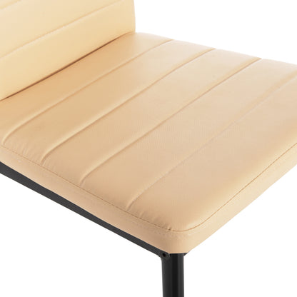 DINING CHAIR LADY HM0037.25 CREAM WHITE PU-BLACK METAL FRAME K/D 42x44x95Hcm