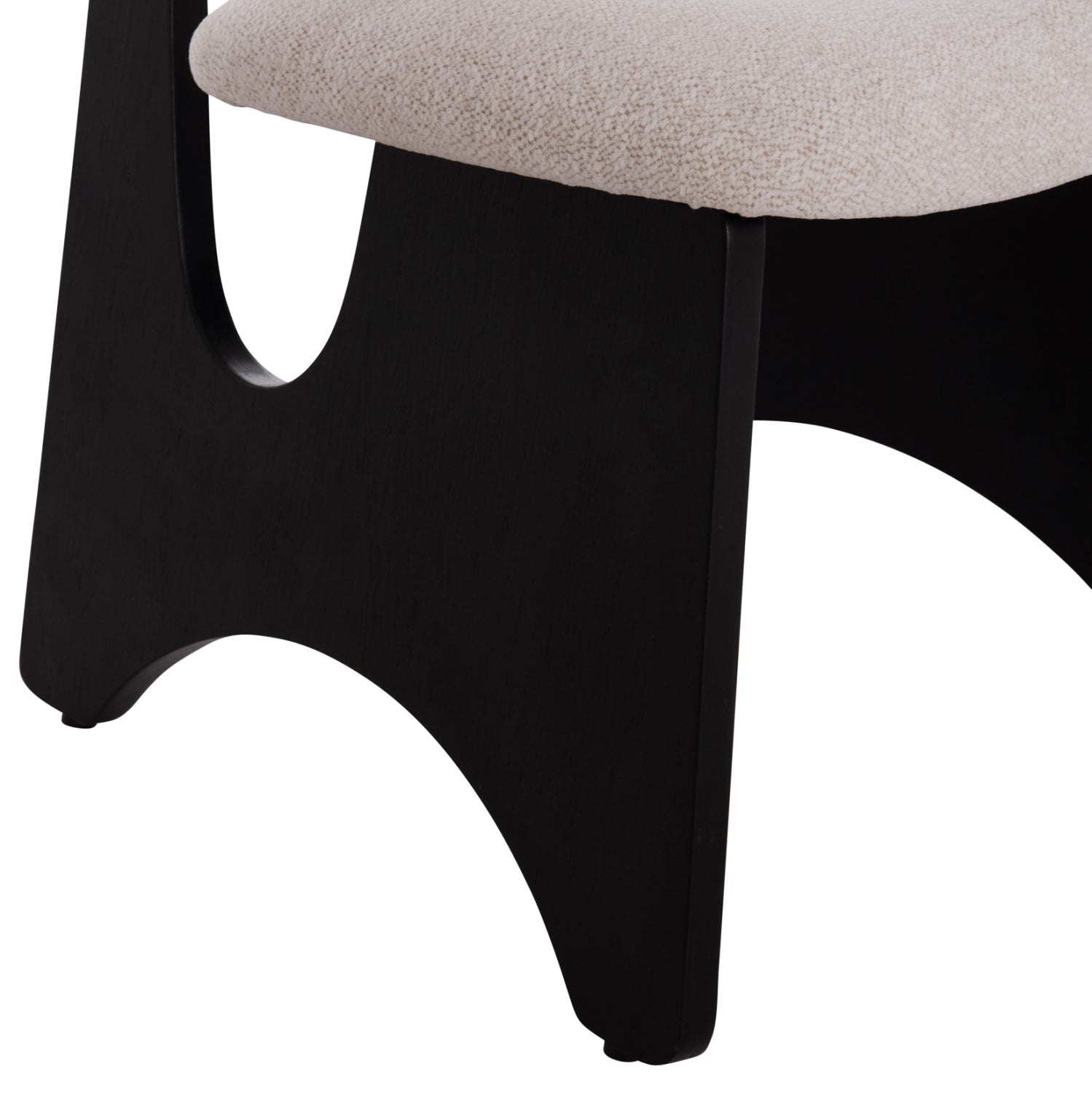 DINING CHAIR BELLISI HM18248.02 FABRIC IN CREAM WHITE-PLYWOOD IN BLACK 53x56x78Hcm.