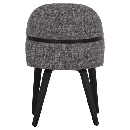 DINING CHAIR DEKKER HM18249.02 PLYWOOD IN BLACK--FABRIC IN GREY 50x60x80Hcm.