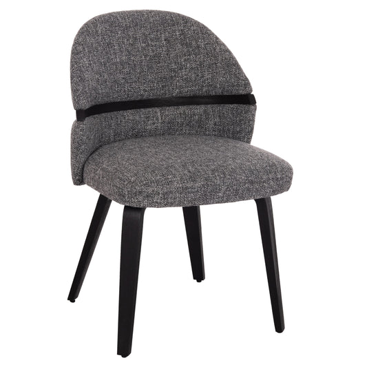 DINING CHAIR DEKKER HM18249.02 PLYWOOD IN BLACK--FABRIC IN GREY 50x60x80Hcm.
