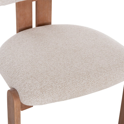 DINING CHAIR KARVO HM18252.01 FABRIC IN BEIGE--BEECH WOOD 57x50x79Hcm.