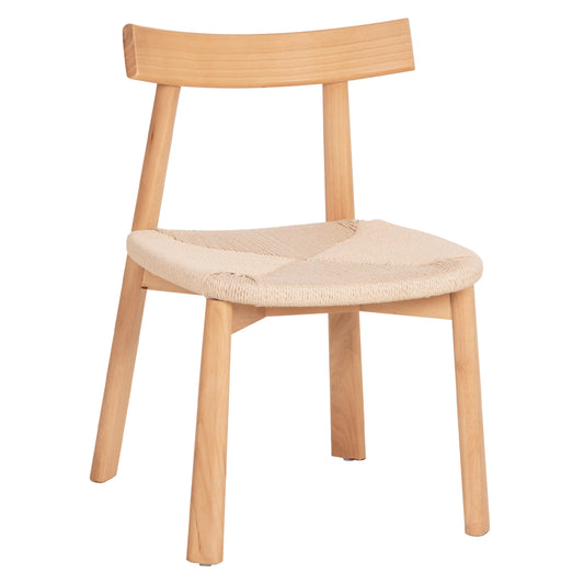 DINING CHAIR OSORIO HM18335.01 RUBBERWOOD & ROPE IN NATURAL (BEECH) COLOR 51x55x74Hcm.