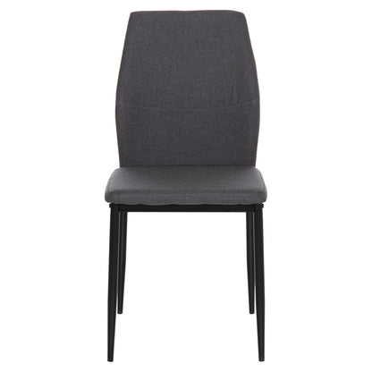 DINING CHAIR DIAZ HM18346.01 GREY FABRIC-METAL LEGS IN BLACK 41,5x52x87Hcm.