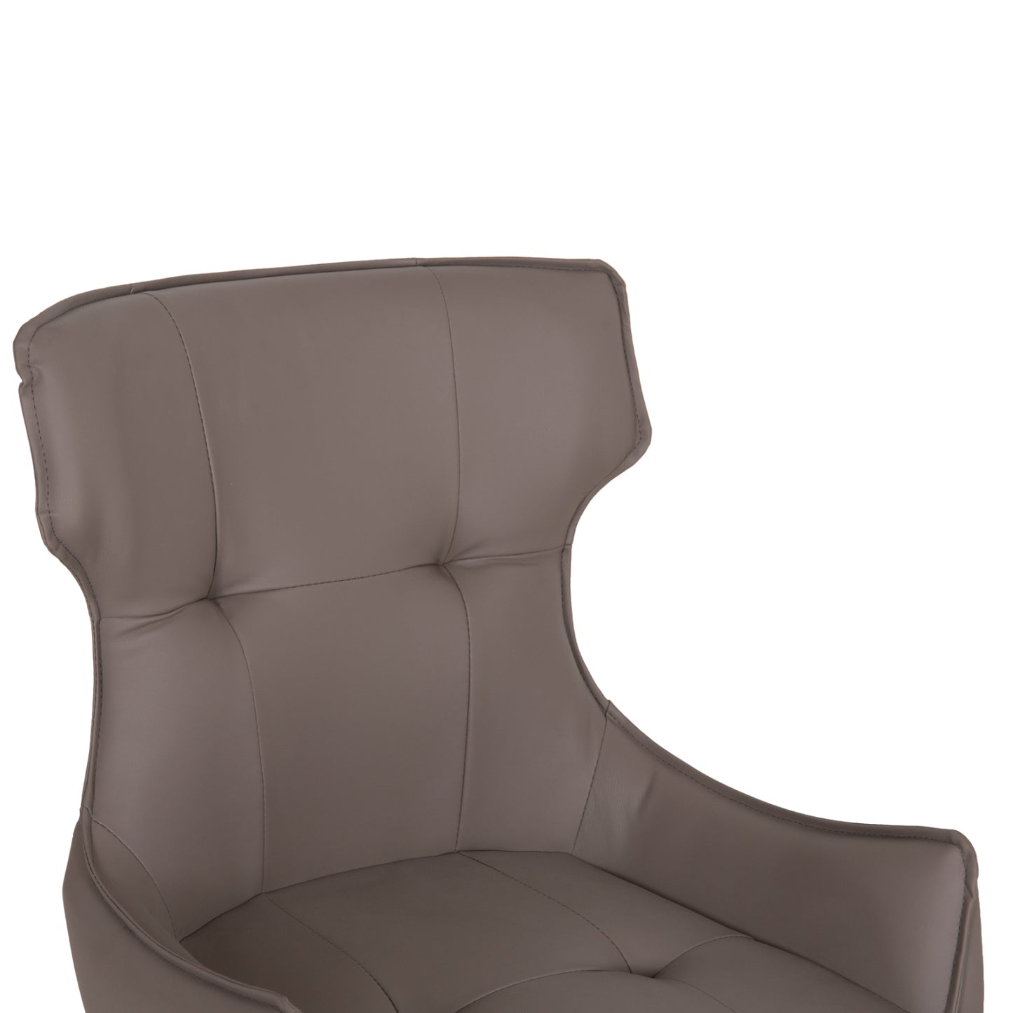 DINING CHAIR KIRA HM18412.01 PU LEATHER IN GREY--BLACK METAL LEGS 56x60x85Hcm