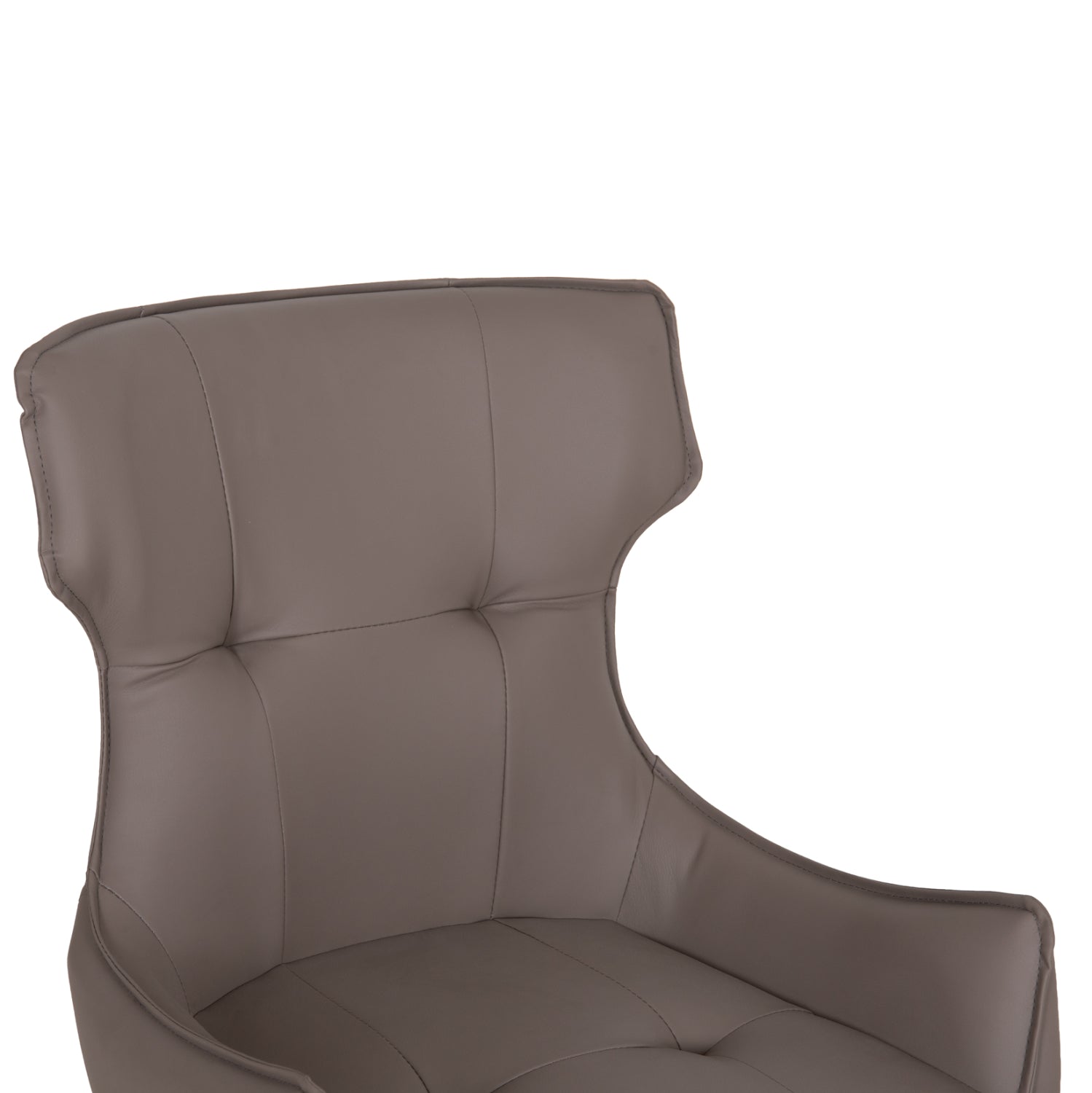 DINING CHAIR KIRA HM18412.01 PU LEATHER IN GREY--BLACK METAL LEGS 56x60x85Hcm