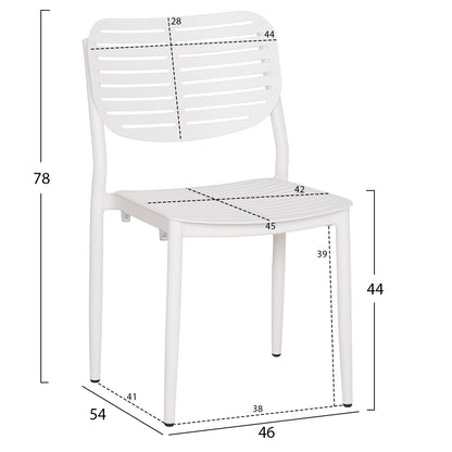 DINING CHAIR HILLIARD HM6645.02 ALUMINUM IN WHITE COLOR 46x54x78Hcm