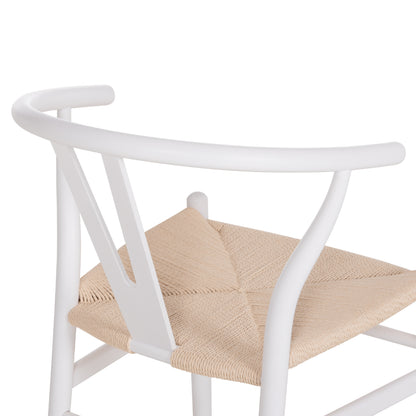 DINING CHAIR BRAVE HM8695.14 BEECH WOOD IN WHITE-ROPE IN BEIGE 54x53x75Hcm