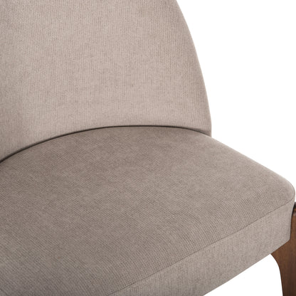 DINING CHAIR RAMMER HM9744.02 RUBBERWOOD IN WALNUT-ECRU FABRIC 57x55x86Hcm.
