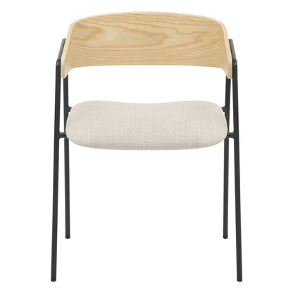 DINING CHAIR KORIN HM9975.01 METAL-BEIGE FABRIC-PLYWOOD 54x51x72,5Hcm.