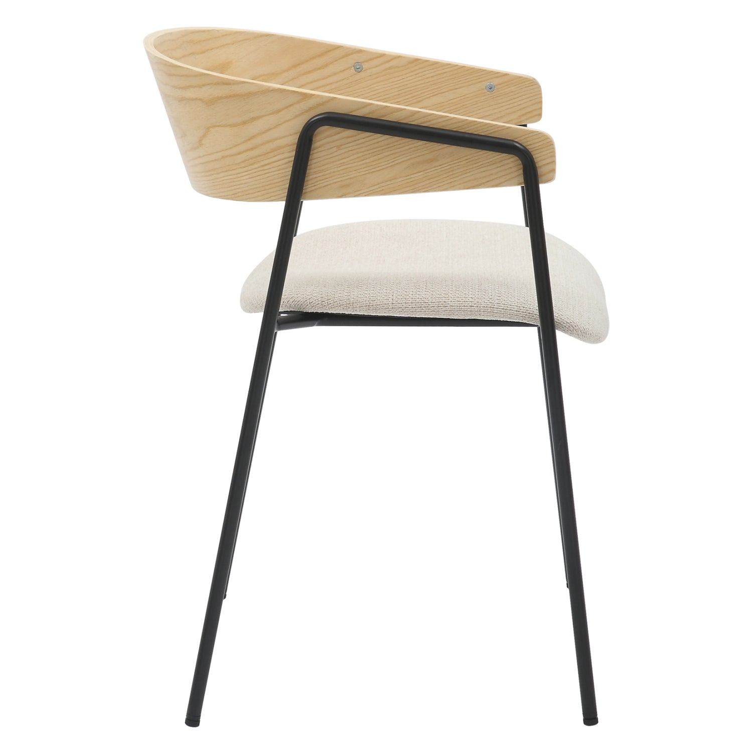 DINING CHAIR KORIN HM9975.01 METAL-BEIGE FABRIC-PLYWOOD 54x51x72,5Hcm.