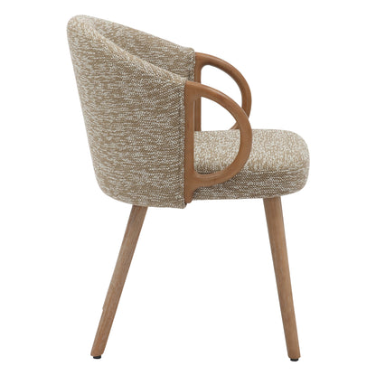 DINING CHAIR RIG HM9979.01 BEECH WOOD LEGS IN WHITEWASH-BEIGE FABRIC 59x58,5x72,5Hcm.