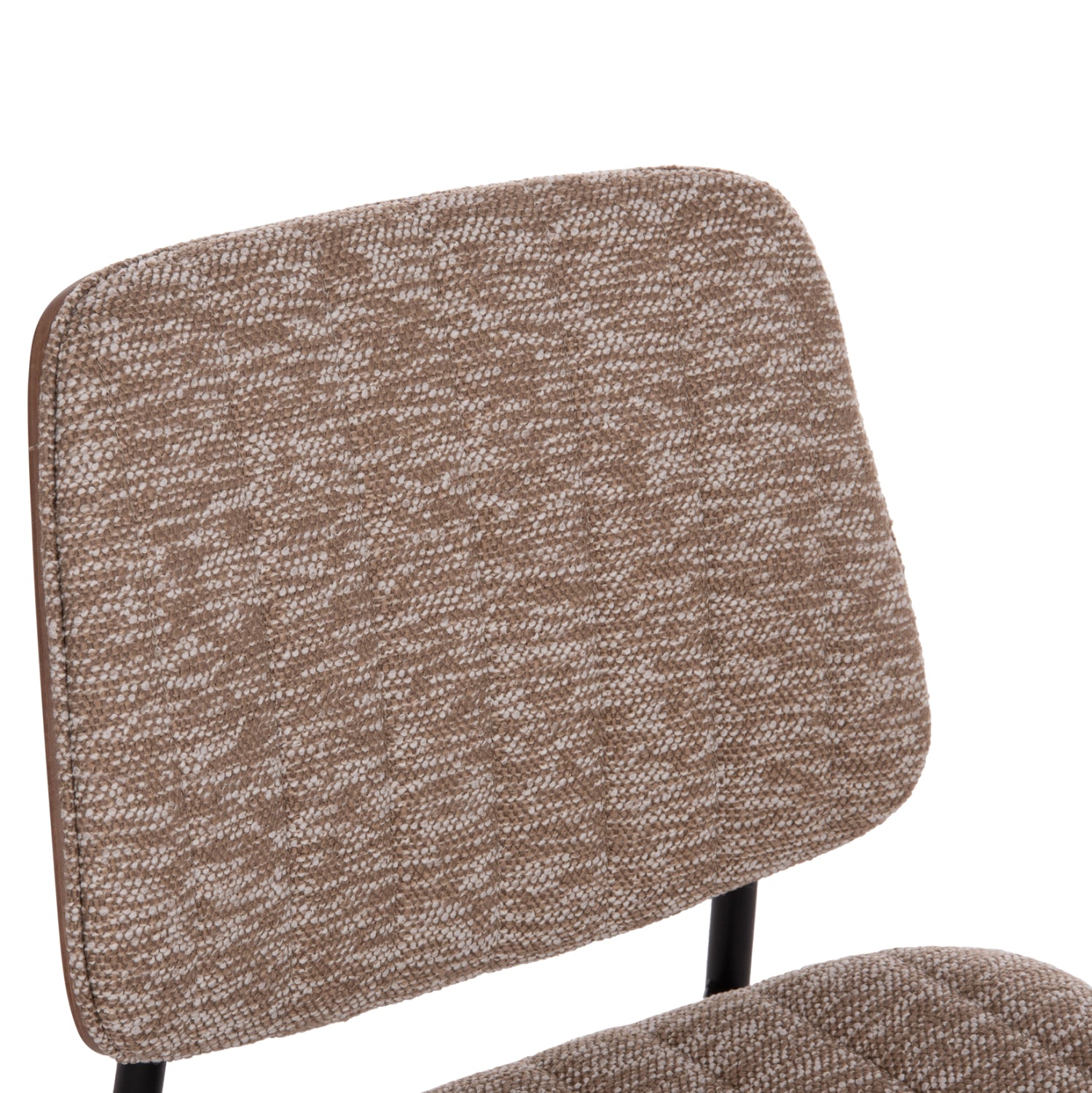 DINING CHAIR CONTI HM9983.01 BLACK METAL--BROWN FABRIC 49x56x82Hcm.