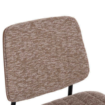 DINING CHAIR CONTI HM9983.01 BLACK METAL--BROWN FABRIC 49x56x82Hcm.