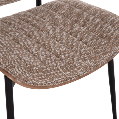 DINING CHAIR CONTI HM9983.01 BLACK METAL--BROWN FABRIC 49x56x82Hcm.