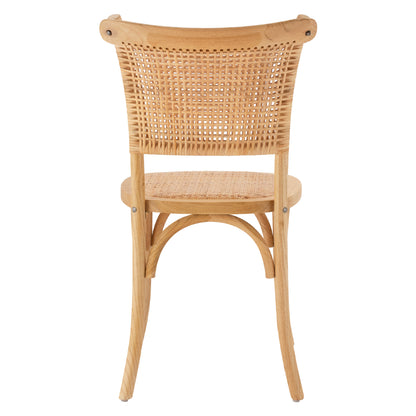 Wooden chair with rattan in natural shade HM8752.01 49x54x89cm