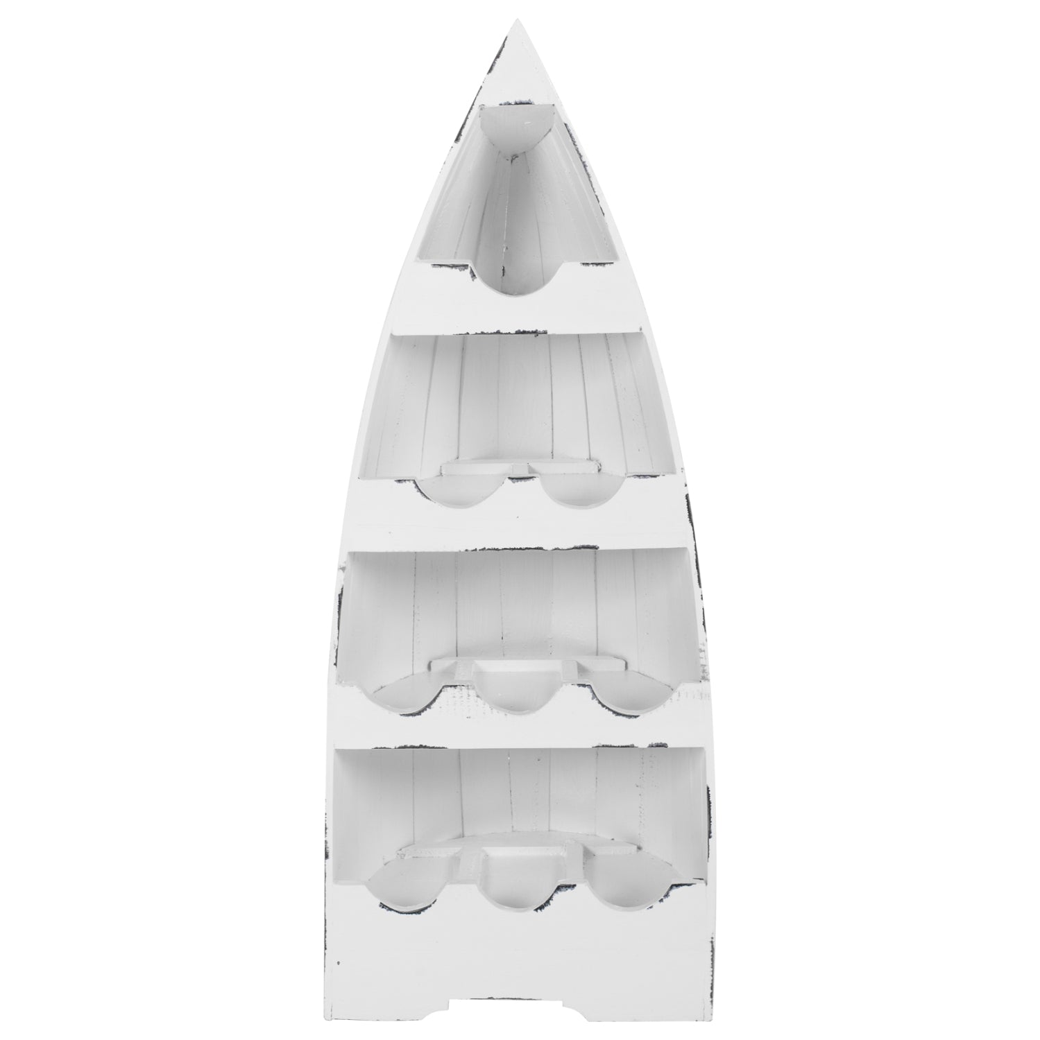 BOTTLE RACK VERTICAL BOAT SHAPE 10 PLACES MAHOGANY WOOD HM9493 36x26x92,5H cm