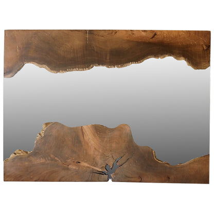MIRROR FB99364 RECTANGULAR SOLID TEAK NATURAL 100X75H