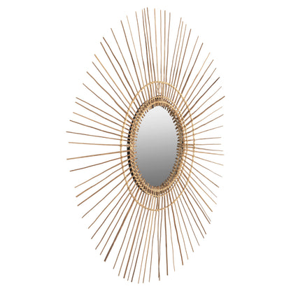 MIRROR ROUND WITH COCONUT STICKS FRAME NATURAL COLOR Φ85cm.HM7733