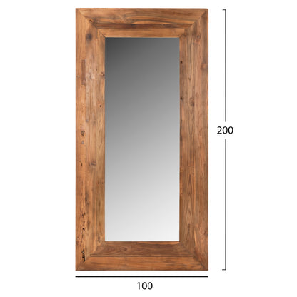 WALL MIRROR YORKSHIRE HM4266 RECYCLED TEAK WOOD FRAME 200x100cm.