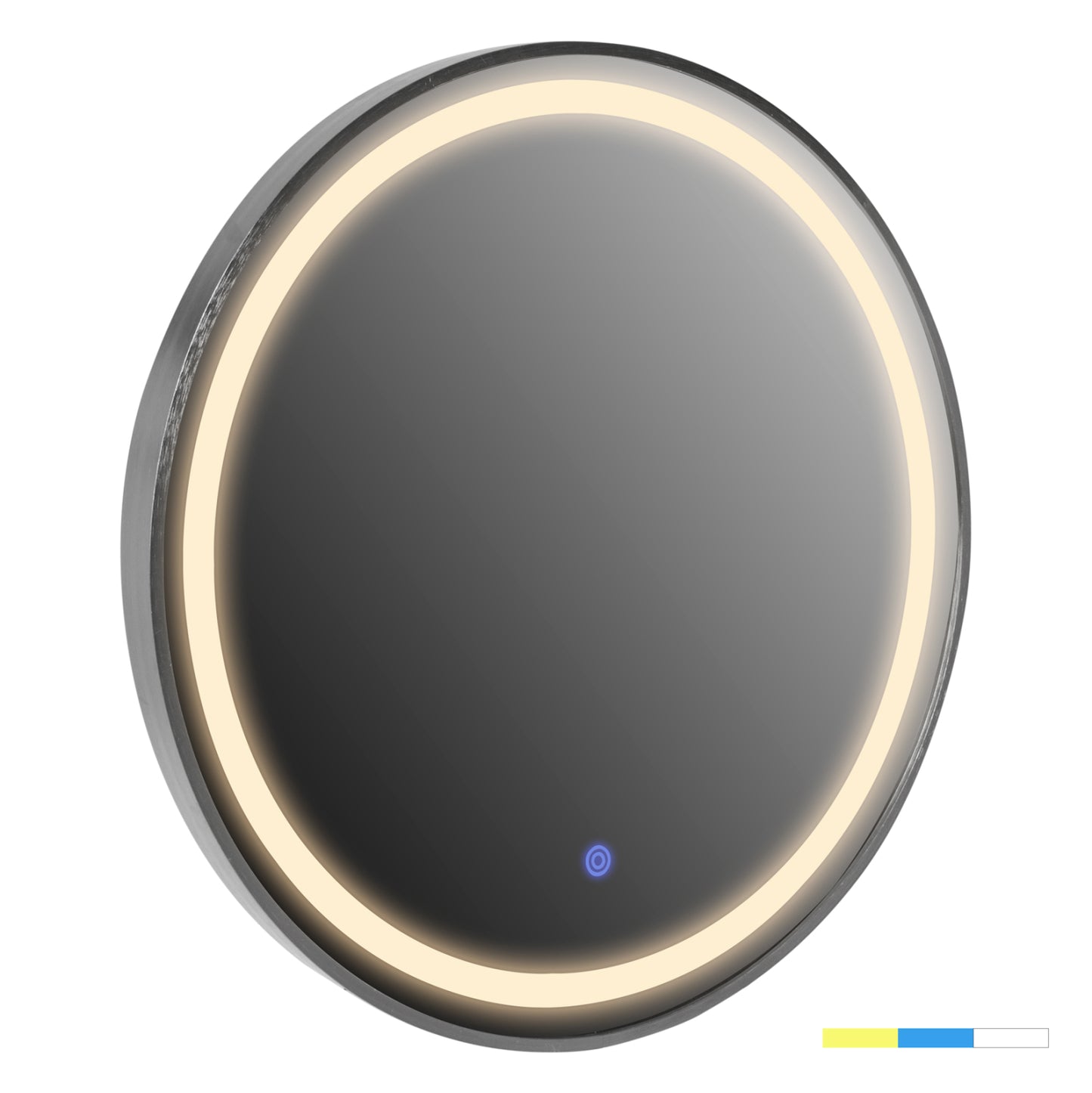WALL MIRROR ROUNDER HM4503.40 ALUMINUM FRAME IN SILVER-LED LIGHTING Φ80cm.