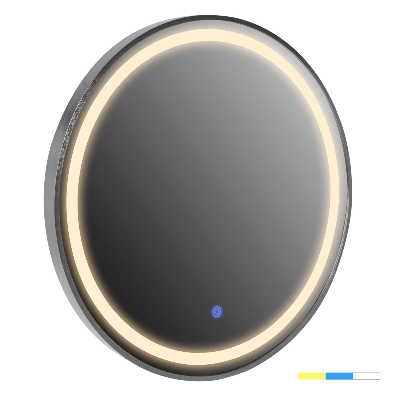 WALL MIRROR ROUNDER HM4503.40 ALUMINUM FRAME IN SILVER-LED LIGHTING Φ80cm.